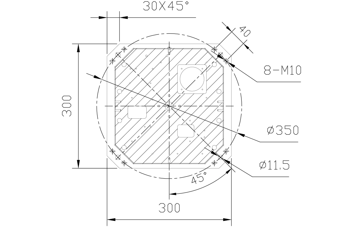 Lobster185Z340D-T2X0-C 웨이퍼 로봇의 기술적인 그림